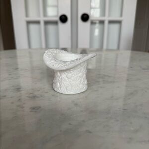 Vintage Milk Glass Hat Vase